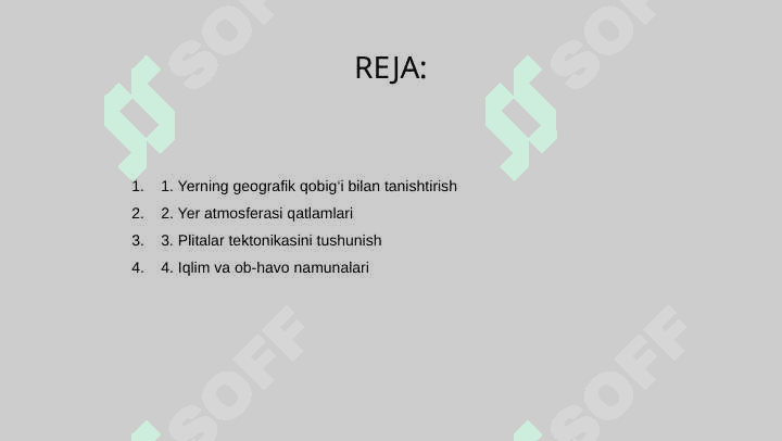 Yerning geografik qobig‘i. Atmosfera. 2