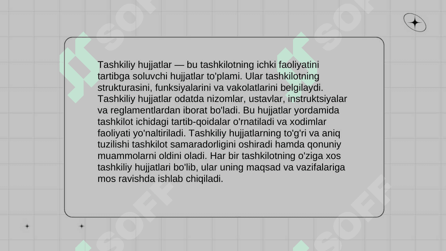 Tashkiliy hujjatlar. Nizom, ustav va shartnoma 3