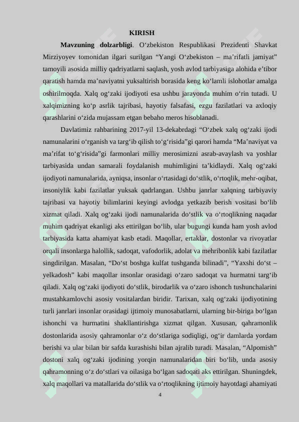 XALQ OG‘ZAKI IJODIYOTIDA O‘RTOQLIK, DO‘STLIK TARBIYASI 4