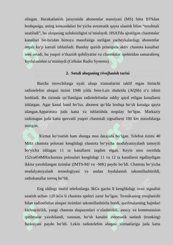 Ikkinchi avlod sotali aloqa tizimlari 6