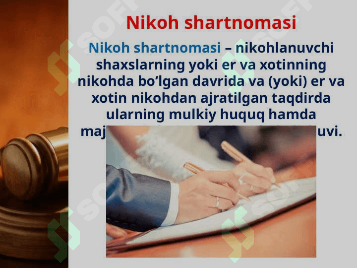 Er va xotin mol-mulkining shartnomaviy tartibi 2