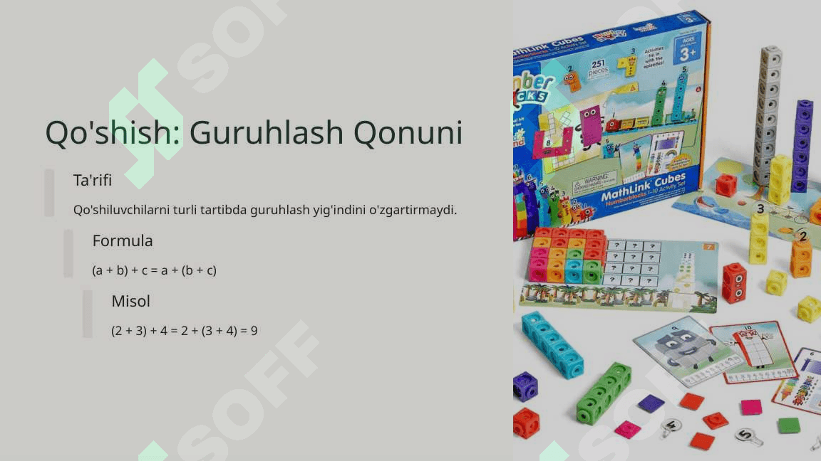 Qo'shish va Ko'paytirish Qonunlari 4