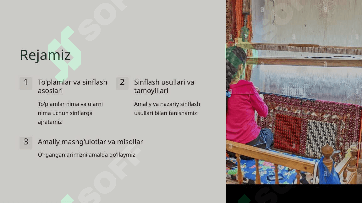 To'plamlarni sinflarga ajratish bo'yicha qo'llanma 2