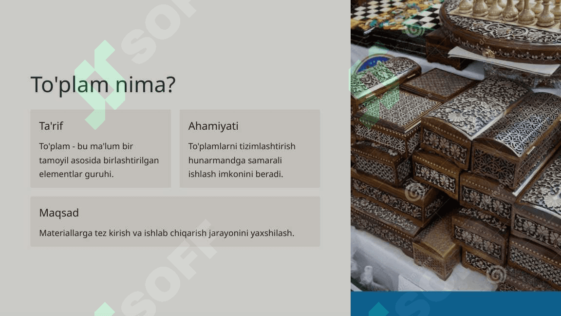 To'plamlarni sinflarga ajratish bo'yicha qo'llanma 3