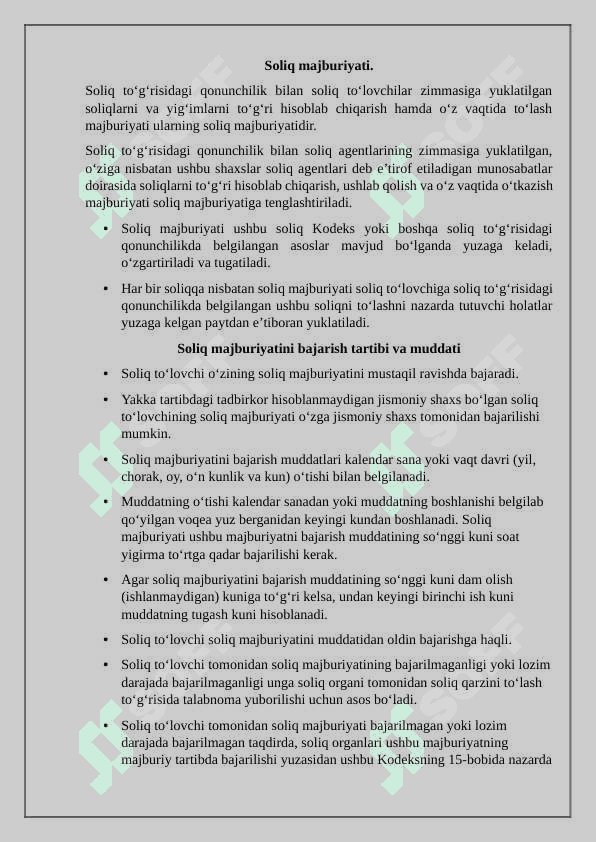 SOLIQ MAJBURIYATI 2
