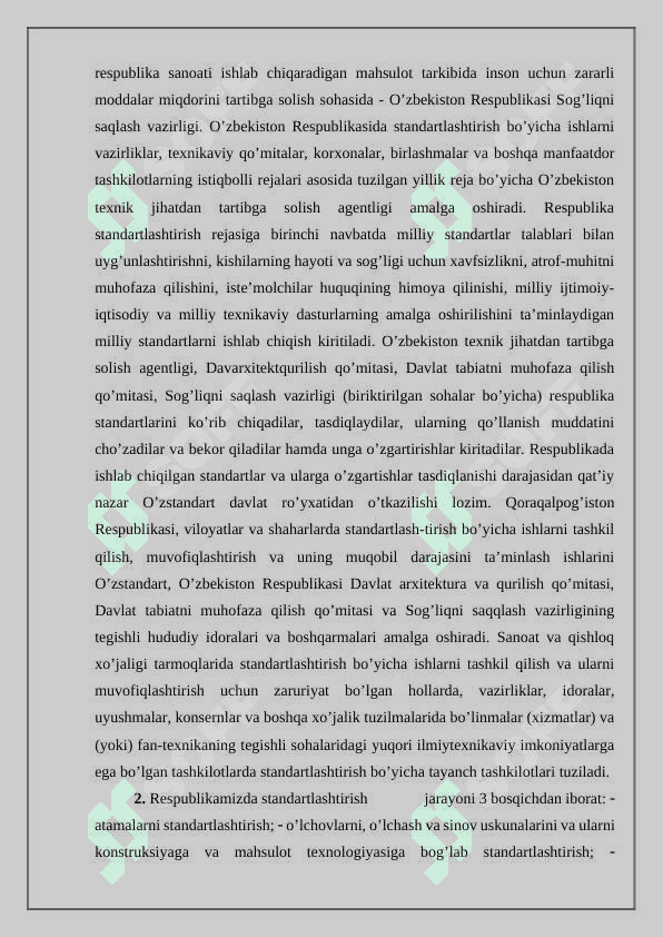 Standartlashtirish usullarini o’rganish 3