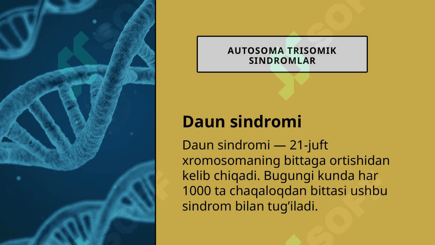 Xromosoma kasalliklarining kelib chiqish sabablari va asoratlari 7