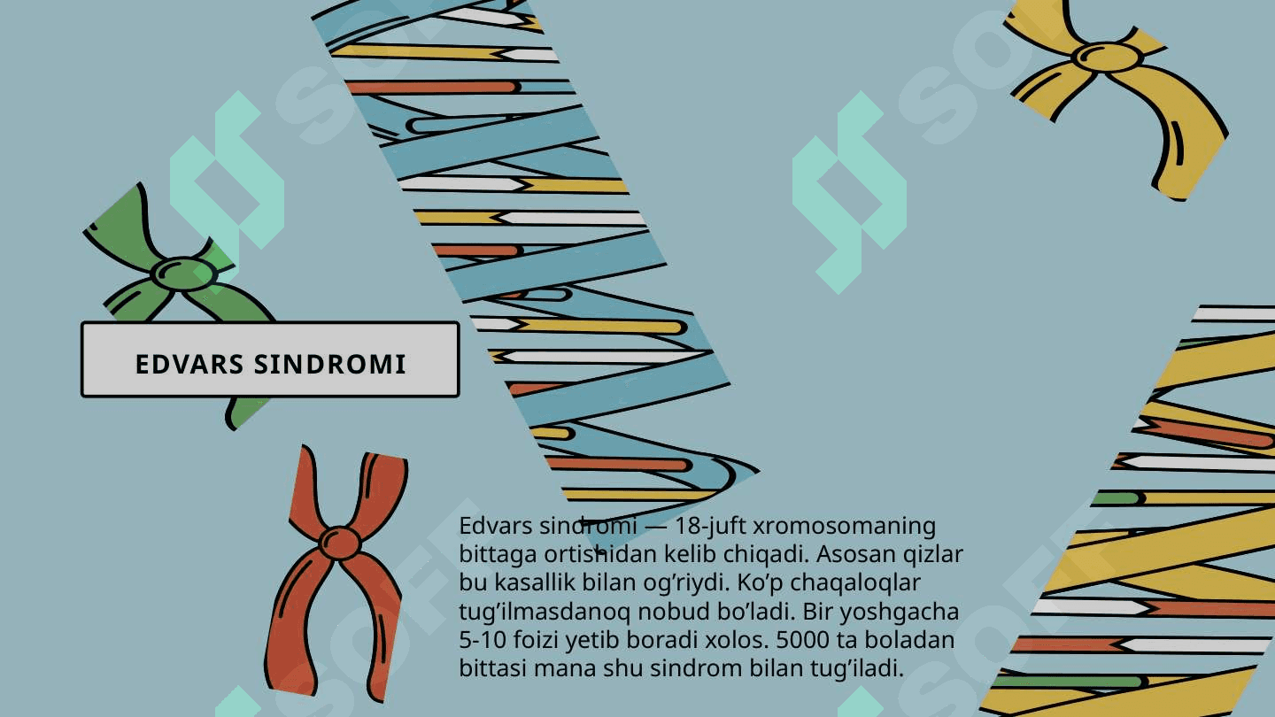 Xromosoma kasalliklarining kelib chiqish sabablari va asoratlari 8