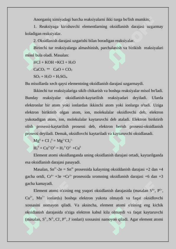 Oksidlanish-qaytarilish reaksiyalarining ahamiyati 2
