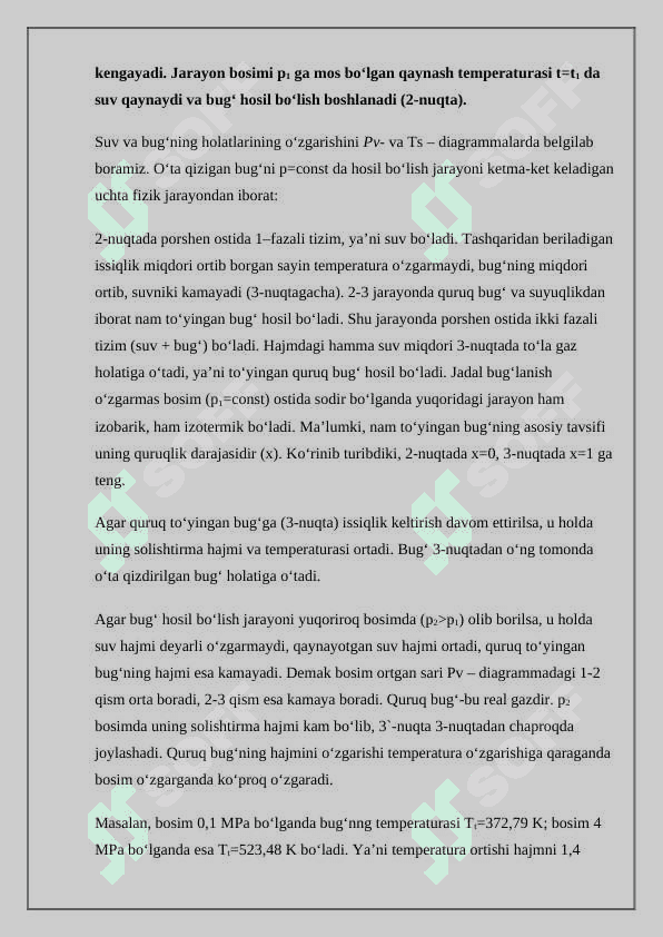 Suv bug'ining pv diagrammasi 4