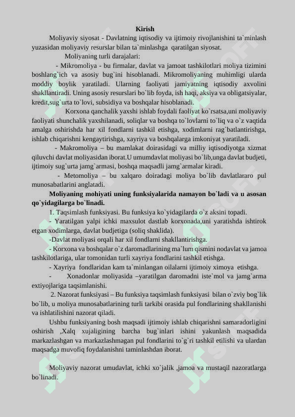 o'zbekiston respublikasi moliya tizimi 2