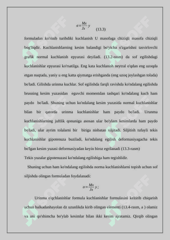 Qiyshiq egilishda kuchlanish va deformatsiya 4