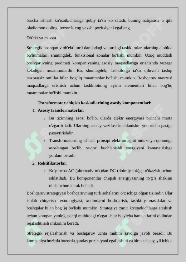 Trasformatoriz chiqish kaskadlari 3