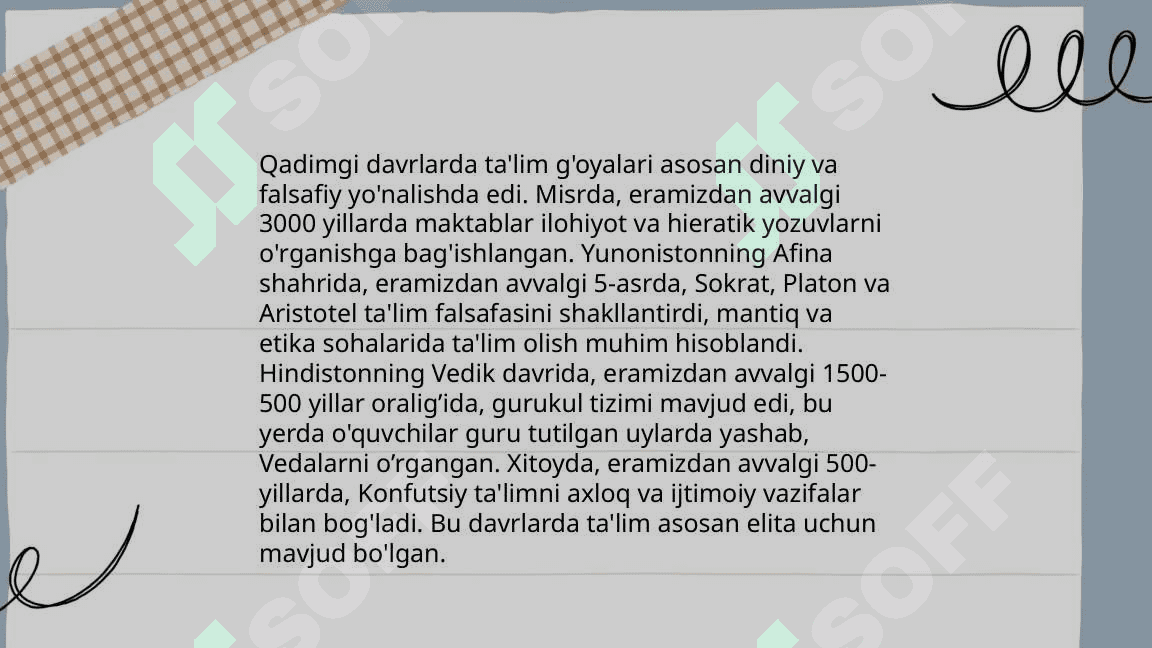 Pedagogik gʻoyalarning rivojlanish bosqichlari 4