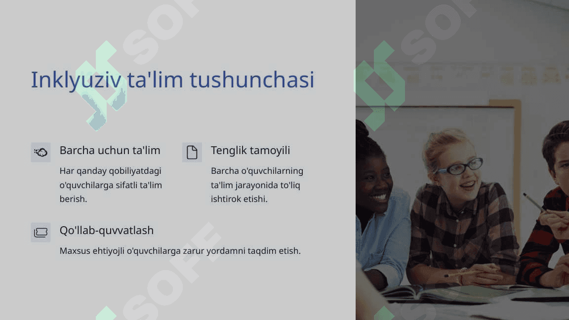 Texnologiyaning inklyuziv ta’limdagi o‘rni – Maxsus dasturlar va qurilmalar. 2