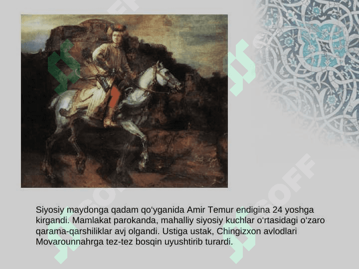 Amir Temur - buyuk simo.(slayd) 3