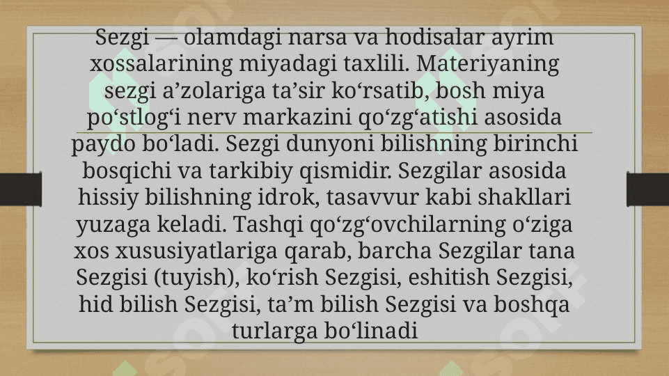 SHAXSNING PSIXIK BILISH JARAYONLARI. DIQQAT, SEZGI, IDROK, XOTIRA 2