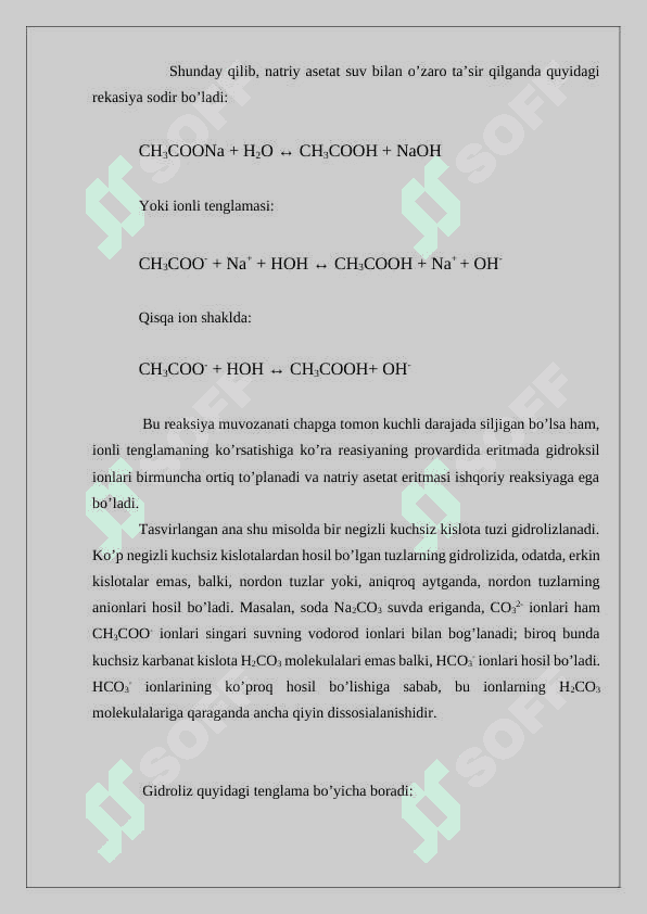 Tuzlarning gidrolizi 7