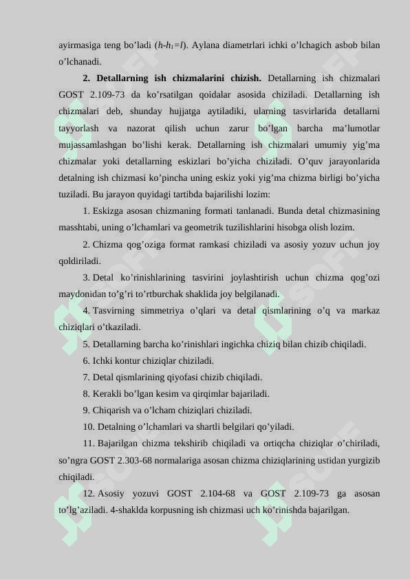 Detallar eskizini chizish va ish chizmasini tuzish 4