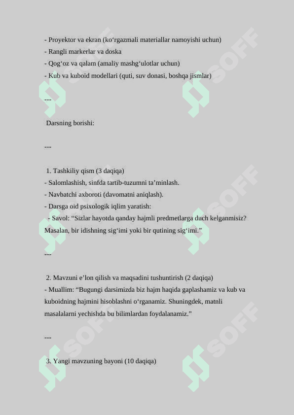 Hajmga doir matnli masalalar ( Dars ishlanmasi ) 2