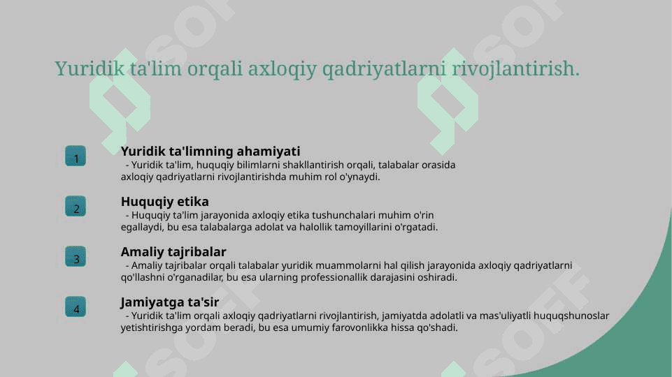 Yuridik ta'limning Ijtimoiy ahamiyati va o'ziga xos xususiyatlari 6