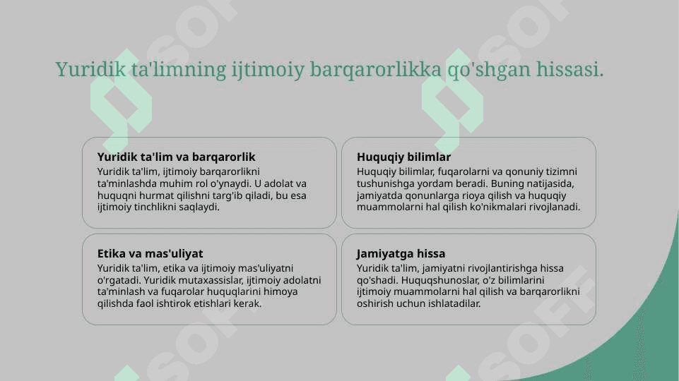 Yuridik ta'limning Ijtimoiy ahamiyati va o'ziga xos xususiyatlari 8