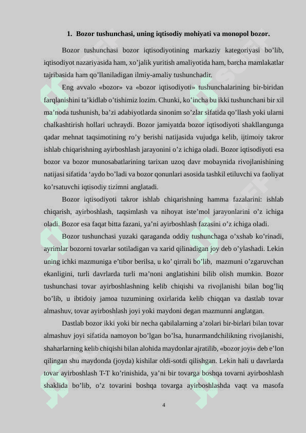 Monopol raqobatlashgan bozorlarning xususiyatlari 4