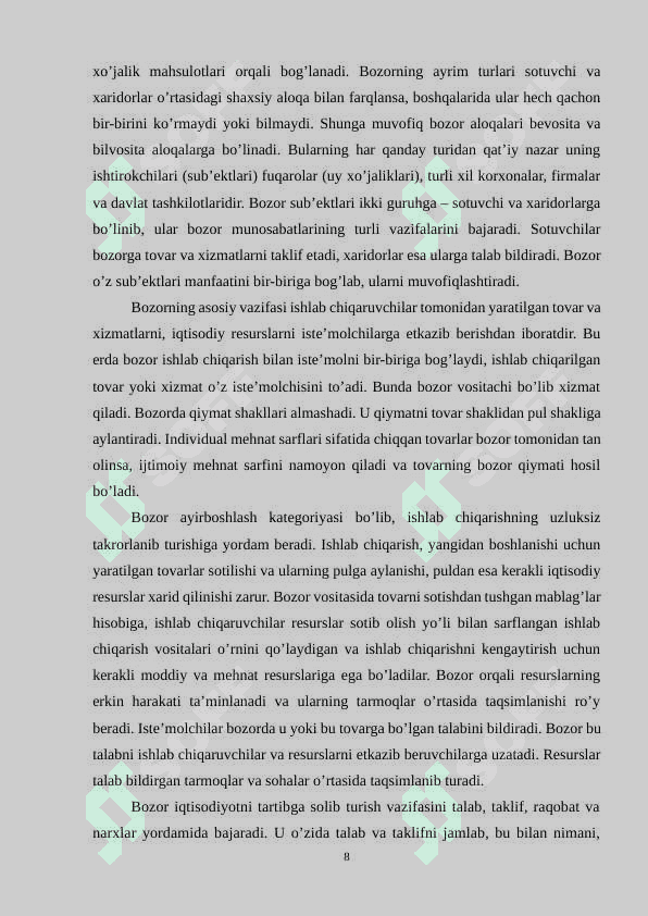 Monopol raqobatlashgan bozorlarning xususiyatlari 8