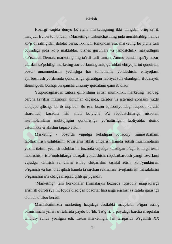 Mаrketing, uning mаqsаdi, vаzifаlаri vа tаmоyillаri 2