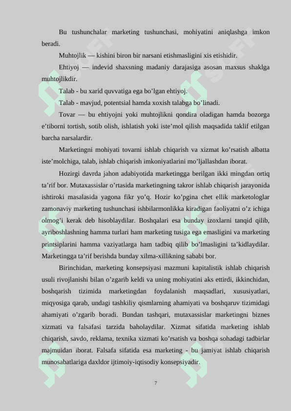 Mаrketing, uning mаqsаdi, vаzifаlаri vа tаmоyillаri 7