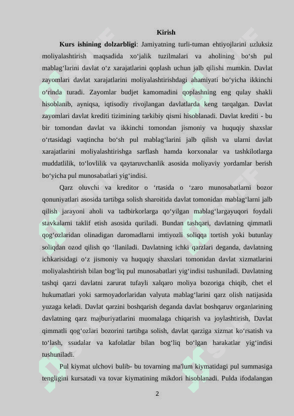 Korxona pul fondlarining shakllanishi va taqsimlanishi 2