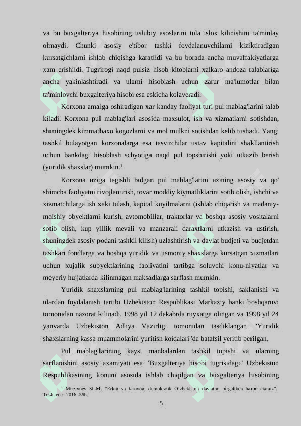 Korxona pul fondlarining shakllanishi va taqsimlanishi 5