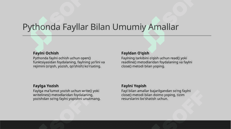 Pythonda fayllar va istisnolar bilan ishlash 3