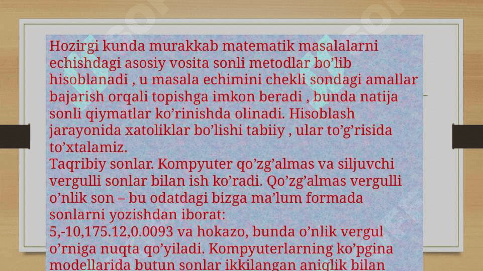 Taqribiy hisob absolyut va nisbiy xato sonlarni yaxlitlash usullari 4