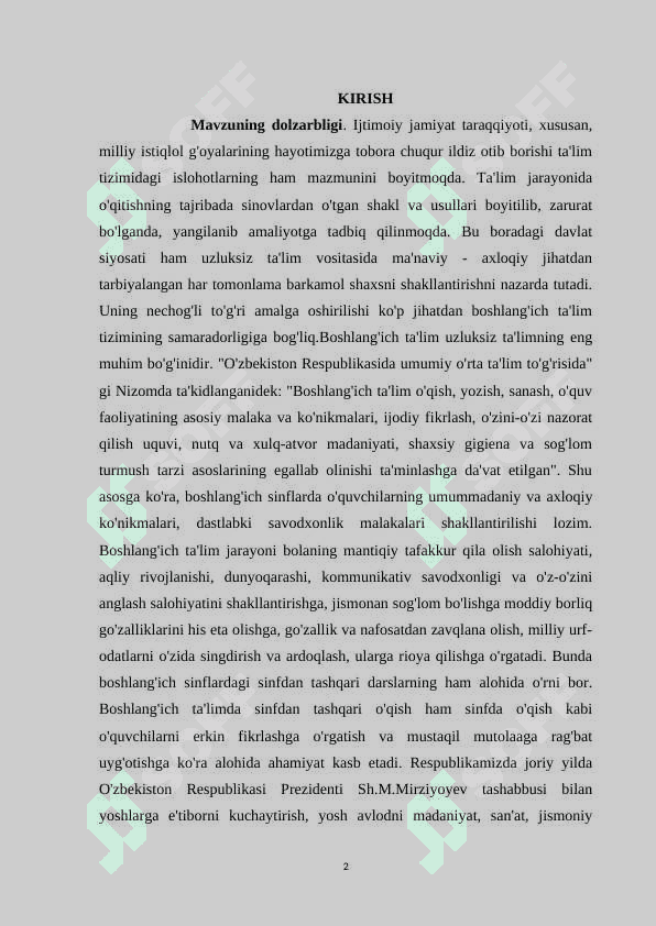 SINF RAHBARINING TA’LIM-TARBIYA JARAYONINI TASHKIL ETISHDA INNOVATSION TEXNOLOGIYALARDAN FOYDALANISH 2