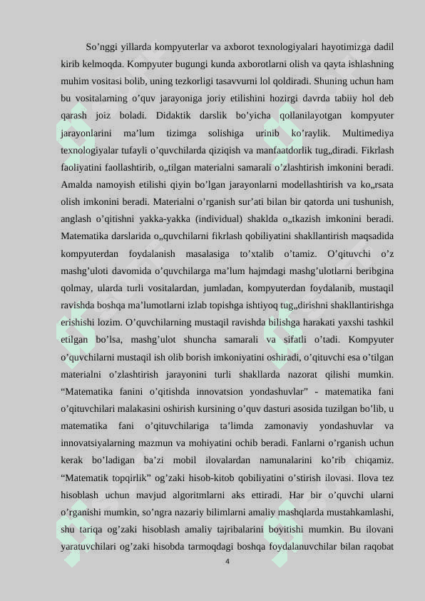 2-sinf matematika darslarida multimediya darslaridan foydalanish 4