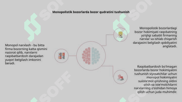 Raqobatlashmagan bozor sharoitida monopol narx belgilash va bozor hokimiyati 4