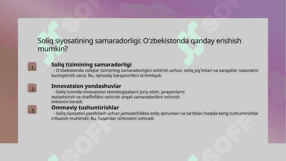 Soliq kontseptsiyasining ustuvor yo’nalishlari 4