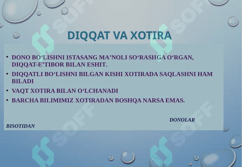 Diqqat va xotira asosida mustail ishi 2