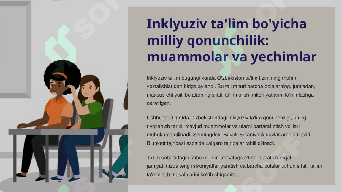 Inklyuziv ta'lim bo'yicha milliy qonunchilik: muammolar va yechimlar - David Blunkett 2