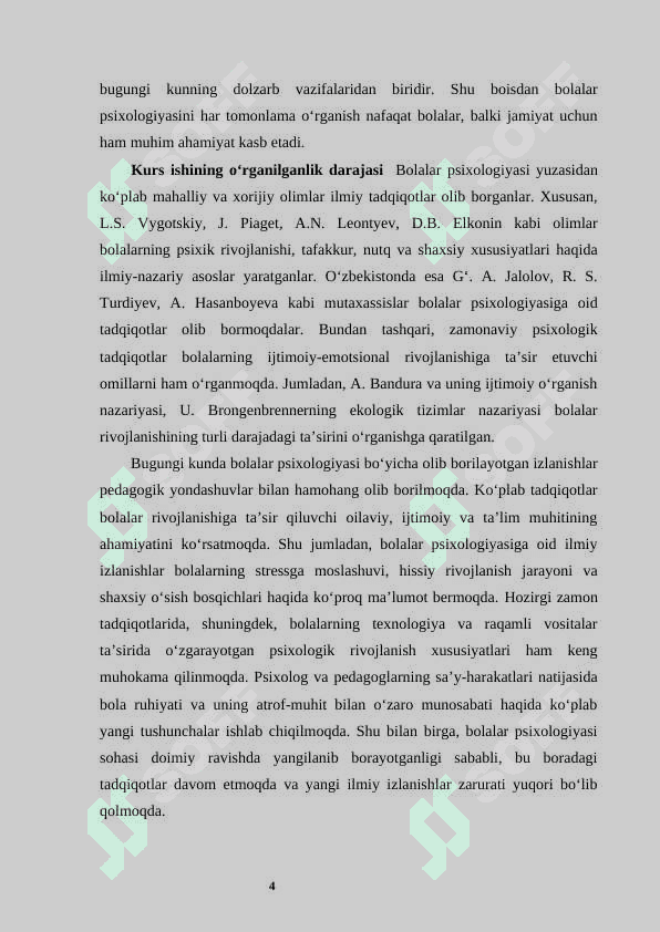 Bolalar psixologiyasi  kurs ishi 4