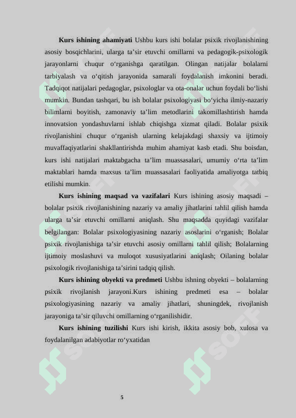Bolalar psixologiyasi  kurs ishi 5