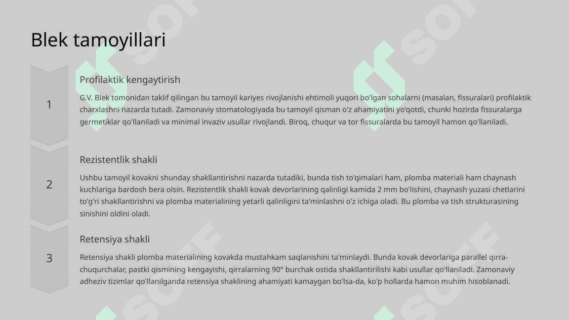 Tish qattiq to‘qimasini charxlash tamoyillari. 6