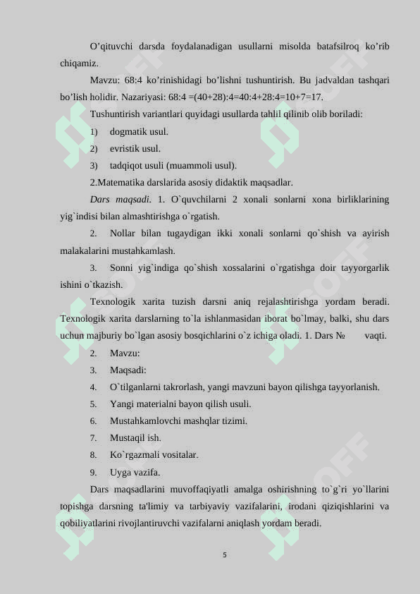 2-SINFDA SINFDAN TASHQARI ISHLARNI TASHKIL QILISH 5