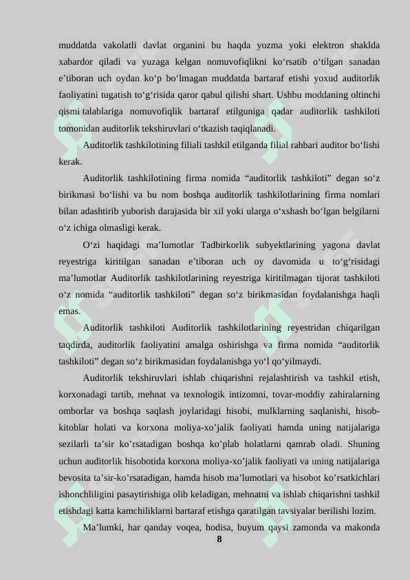 Auditning tamoyillari va funksiyalari 8