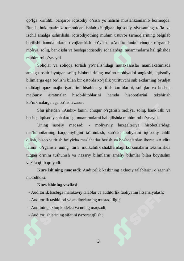 Auditorlik kasbiga malakaviy talablar va auditorlik faoliyatini litsenziyalash 3