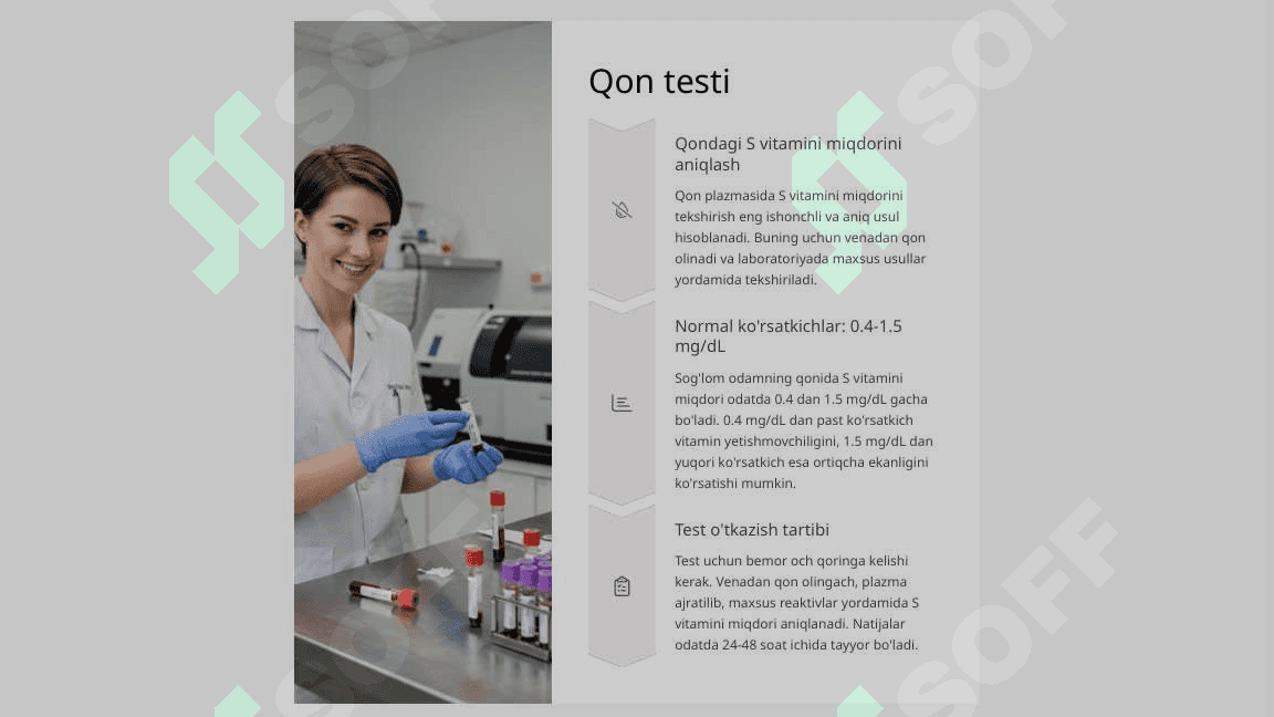 Organizmni S vitamini bilan ta’minlanganligi tekshirish va baholash 6