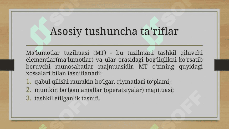 Ma’lumotlar turlari va algoritmlar 4