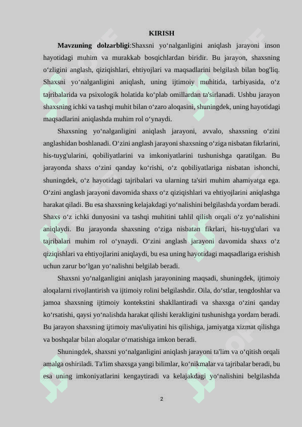 Shaxsni yo‘nalganligini aniqlash jarayoni 2