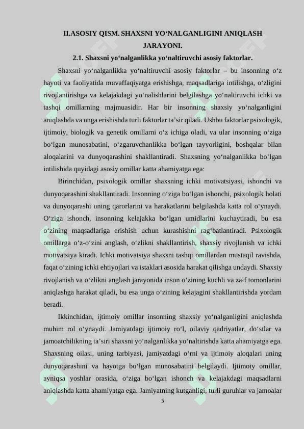 Shaxsni yo‘nalganligini aniqlash jarayoni 5